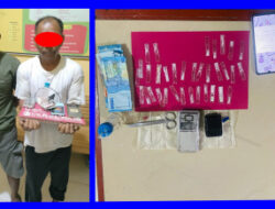 Kapolsek Indra Makmu Pimpin Amankan Dua Pelaku Narkoba, 34 Paket Sabu Disita