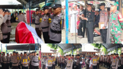 Beri Penghormatan Terakhir, Kapolresta Palu Pimpin Upacara Pemakaman Anggota Polri