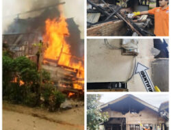 Satreskrim Polres Aceh Timur Olah TKP Kebakaran yang Hanguskan 5 Rumah di Simpang Ulim