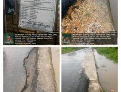 Proyek Jalan di Kampung Merancang Hulu Kembali Rusak, Perbaikan Berulang Kali Di Tambal Aspal dan Semen