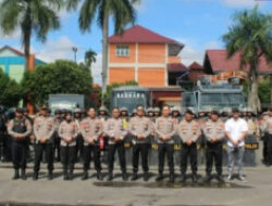 Jelang Mayday Sat Samapta Polres Berau Gelar Latihan Gabungan Dalmas, Raimas, dan Rantis 