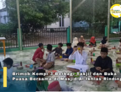 Sentuhan Ramadhan, Brimob Kompi 3 Berbagi Takjil dan Buka Puasa Bersama Warga dan Santri di Masjid Al-Ikhlas Rinding