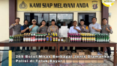 Razia Pekat, Polsek Teluk Bayur Amankan Ratusan Botol Miras