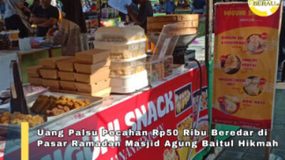 Pedagang Takjil Keluhkan Uang Palsu Beredar di Pasar Ramadan Masjid Agung Baitul Hikmah