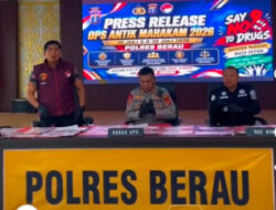Operasi Antik Mahakam 2026, Polres Berau Ungkap 33 Kasus Narkoba dan Amankan 38 Tersangka